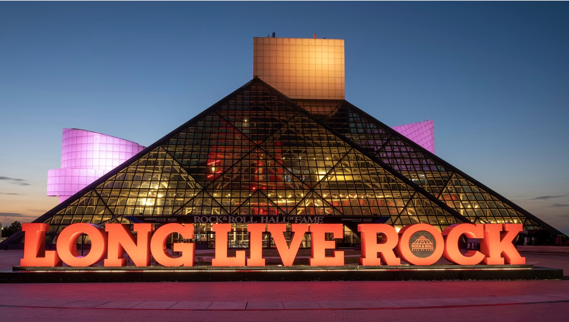 Rock & Roll Hall of Fame at dusk, site of the NIVA Inaugural Conference