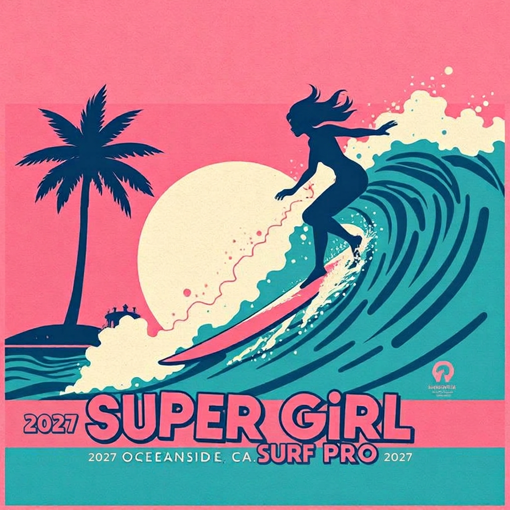 Super Girl Surf Pro 2027 collectible badge